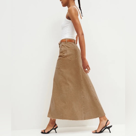 Reformation Tazz Maxi Denim Skirt in Vintage Marzipan - Picture 11 of 13